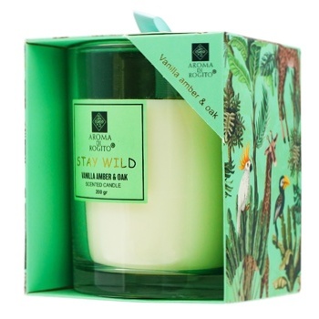 Свеча Aroma Di Rogito Stay Wild Vanilla amber & Oak 9,5см - купить, цены на Auchan - фото 1