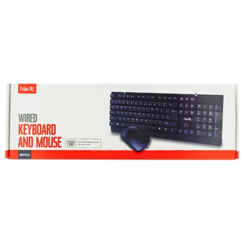 Набор Havit проводной 2в1 Клавиатура и мышь HV-KB272CM - купить, цены на Auchan - фото 1