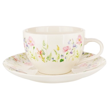 Flowers Cup with Saucer 200ml - buy, prices for Auchan - photo 1