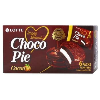 Печиво Lotte Choco Pie Cacao 6*28г 168г - купити, ціни на Auchan - фото 1