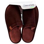 Тапочки мужские Twins 15843 HS-OZ вельвет коричневые р.42/43