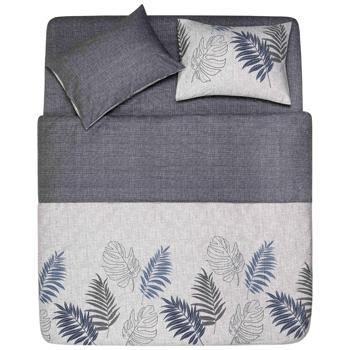 Ardesto Gloria Leaves One and Half Gray Bedding Set 160*220cm + Pillowcase 50*70cm 2pcs - buy, prices for Auchan - photo 3