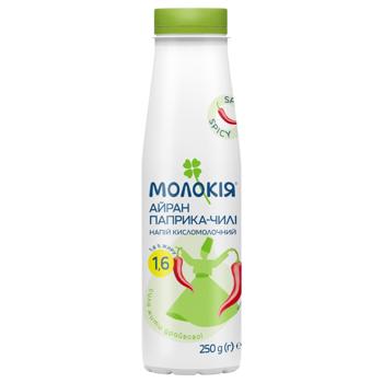Напиток кисломолочный Молокия Айран паприка чили 1,6% 250г - купить, цены на ULTRAMARKET - фото 1