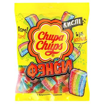 Мармелад жевательный Chupa Chups Sour Belts Mini с фруктовым вкусом 150г - купить, цены на Эпицентр FOOD - фото 1