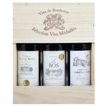 Trois Chateau Florie Aude, Virevalois, Le Bos Red Dry Wine Set 13-15% 3pcs x 0.75l