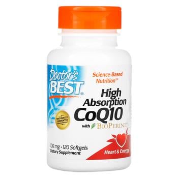 Doctor's Best CoQ10 High Absorption Coenzyme Q10 with BioPerine 100mg 120 softgels