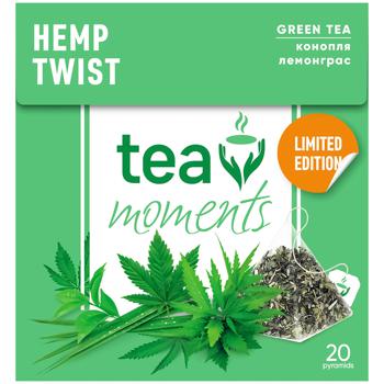 Чай зеленый Tea Moments Hemp Twist конопля-лемонграсс 1,8г*20шт - купить, цены на Auchan - фото 2