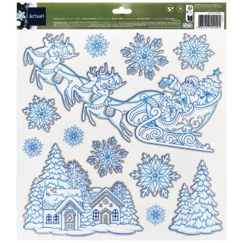 Actuel Blue New Year's Theme Removable Stickers 33x29mm in assortment - buy, prices for - photo 5