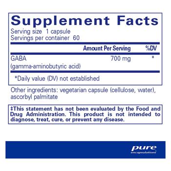 Гамма-аминомасляная кислота Pure Encapsulations 60 капсул - купить, цены на Biotus - фото 2