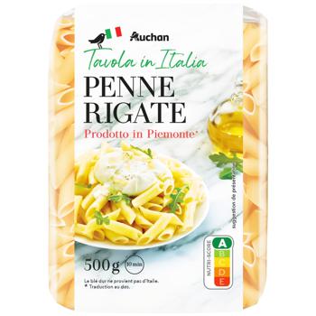 Макаронні вироби Auchan Penne Rigate 500г - купити, ціни на Auchan - фото 1