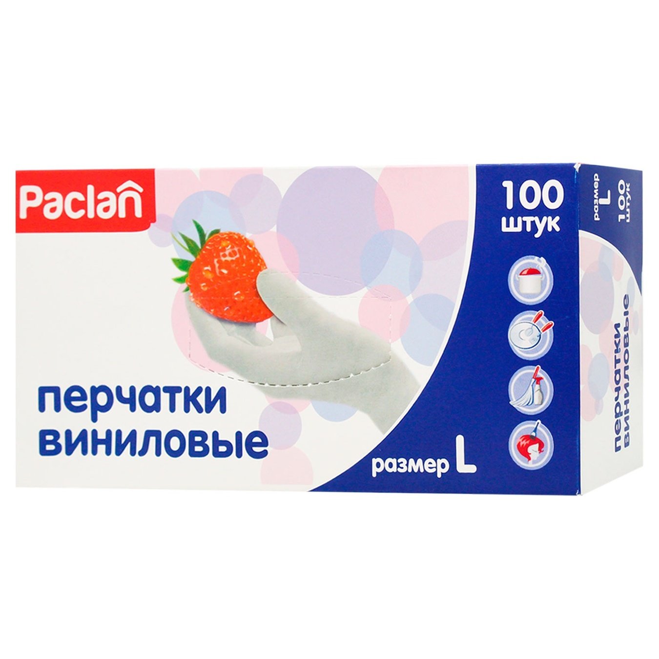 

Перчатки Paclan виниловые L 100шт