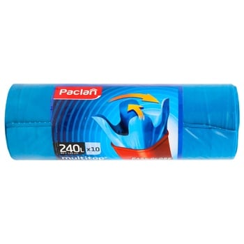 Мешки для мусора Paclan Multitop 240л 10шт - купить, цены на ULTRAMARKET - фото 1