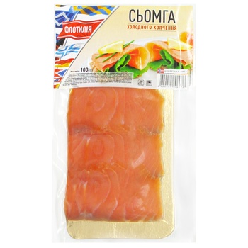 Flotyliya Cold-Smoked Salmon Fillet-Slices 100g - buy, prices for ULTRAMARKET - photo 1