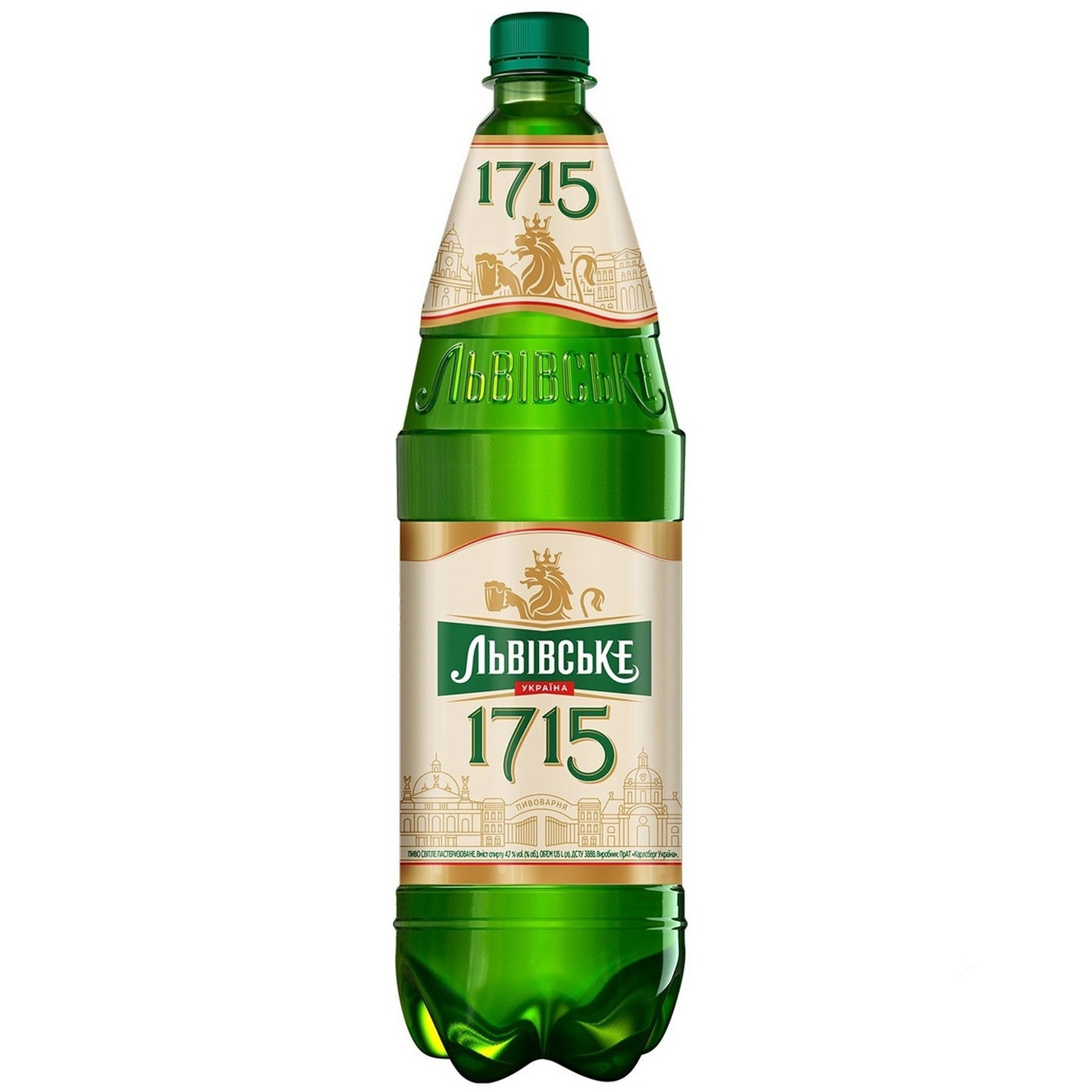 

Пиво Львовское 1715 светлое пастеризованное 4,7% 1.15л