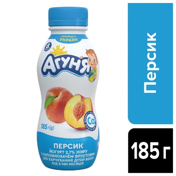 Йогурт Агуня Персик 2,7% 185г - купити, ціни на  - фото 2