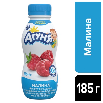 Йогурт Агуня Малина 2,7% 185г - купити, ціни на  - фото 2
