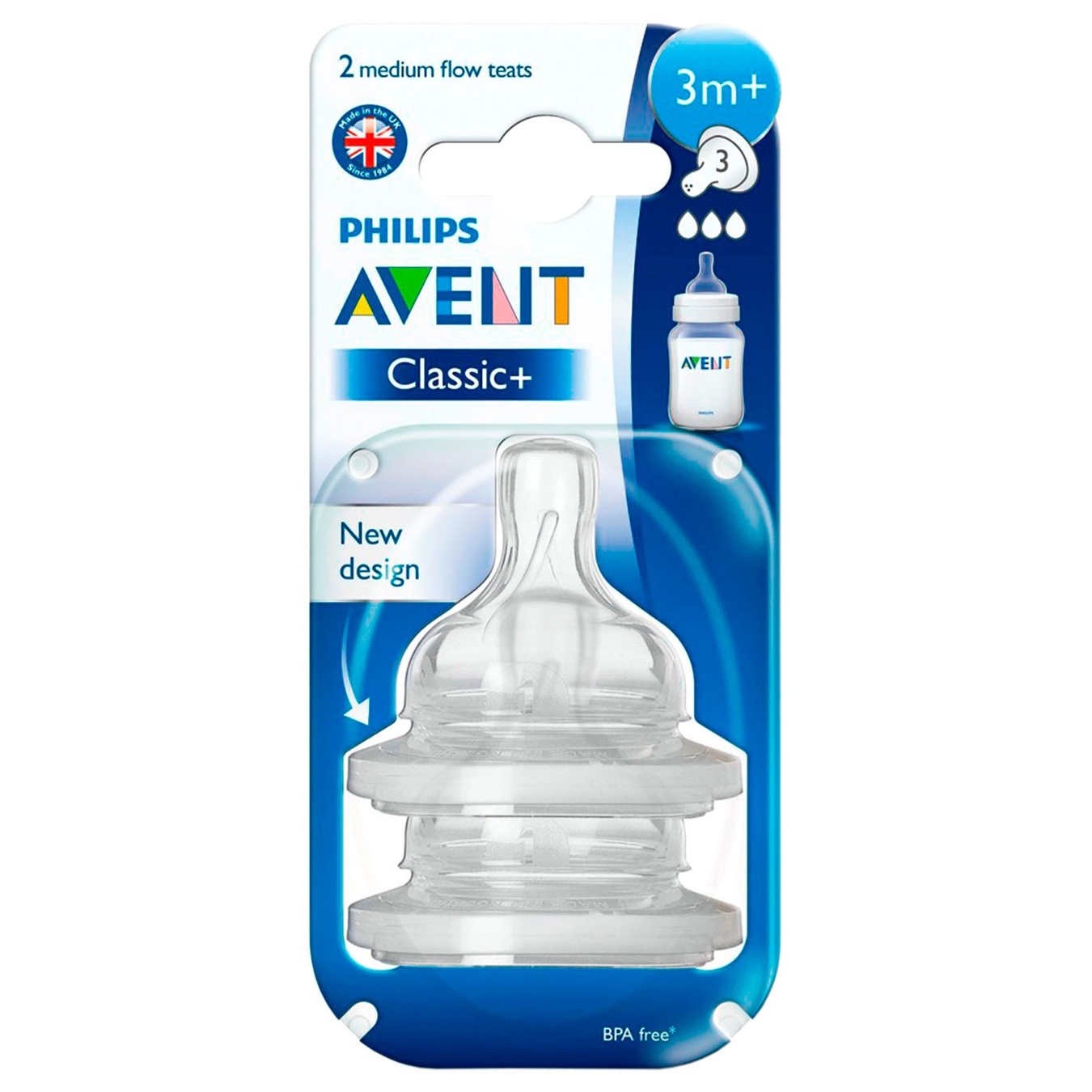

Соска Philips Avent Classic средний поток 3+мес 2шт