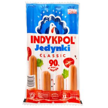 Сосиски Indykpol 200 г Єдинки класичні з індич. м'яса (Польща) - купити, ціни на КОСМОС - фото 1