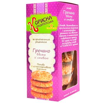 Korysna Kondyterska Buckwheat-Oat Cookies with Stevia 300g - buy, prices for Supermarket "Kharkiv" - photo 2