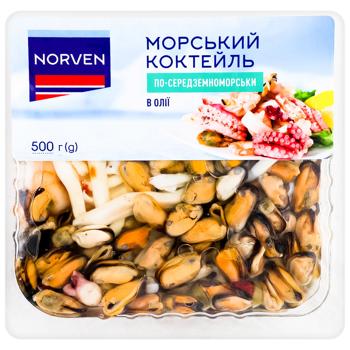 Морський коктейль Norven По-середземноморськи в олії 500г