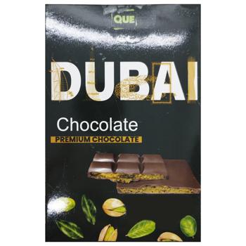 Шоколад молочний Que Dubai Pistachio 100г - купити, ціни на КОСМОС - фото 1