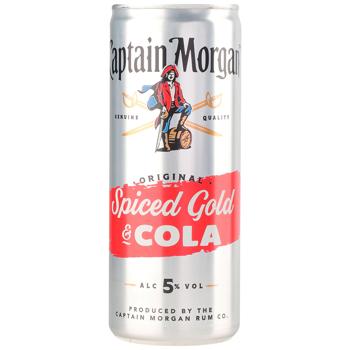 Captain Morgan Rum Drink with Cola and Spices Beverage 5% 250ml - buy, prices for Supermarket "Kharkiv" - photo 1
