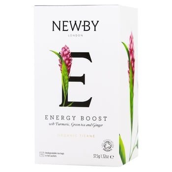 Чай зелений Newby Energy Boost куркума + імбир 37г - купити, ціни на МегаМаркет - фото 2