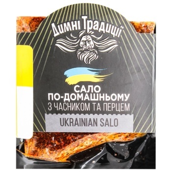 Сало домашнє з Часник.та Перцем в/у Димні Традиції - купить, цены на МегаМаркет - фото 1