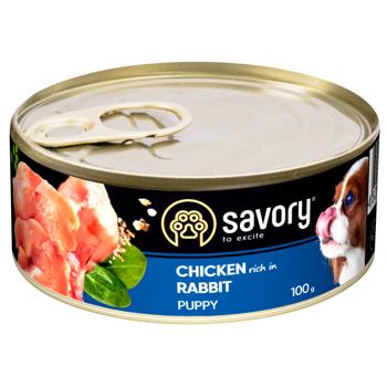 Корм вологий Savory з куркою та кроликом для цуценят всіх порід 100г - купити, ціни на MasterZoo - фото 1