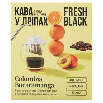 Дрип-кофе Fresh Black Colombia Bucaramanga 12г*5шт - купить, цены на - фото 2