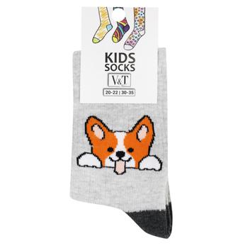 V&T Corgi Children's Socks s.20-22 Grey Melange