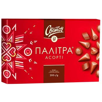 Конфеты СВІТОЧ® Палитра Ассорти в молочном шоколаде 200г - купить, цены на Чудо Маркет - фото 1