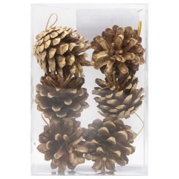 Набір шишок натуральних 6 шт золоті арт. H2545-41 9245 И266 - купить, цены на КОСМОС - фото 2