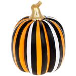 Bona Di Striped Pumpkin Decor 19cm Black with Orange