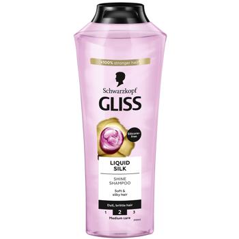 Шампунь для блеска Gliss Liquid Silk для ломких и тусклых волос 400мл - купить, цены на Идеал - фото 1