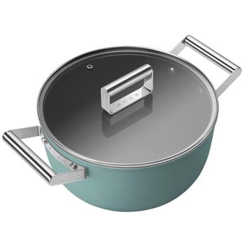 Каструля Smeg 50x з кришкою матова смарагдово-зелена 24см - купити, ціни на КОСМОС - фото 3