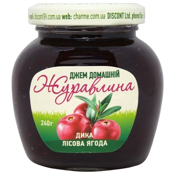 Джем Шарм Домашний из клюквы 240г - купить, цены на ULTRAMARKET - фото 1