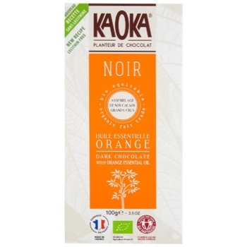 Kaoka Organic Black Chocolate with Orange 100g - buy, prices for NOVUS - photo 1