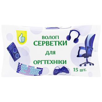 Сервтки вологі Auchan для оргтехніки 15шт