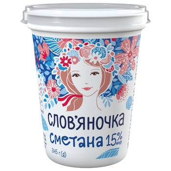 Сметана Слов'яночка 15% 345г