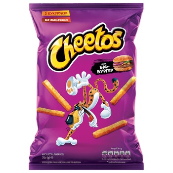 Палочки кукурузные Cheetos со вкусом биф-бургера 70г - купить, цены на NOVUS - фото 1