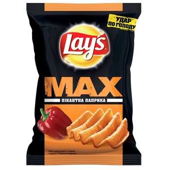 Чипсы Lay's Max Пикантная паприка 140г - купить, цены на Восторг - фото 1