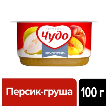 Chudo Peach-Pear Two-Layer Curd Dessert 4.2% 100g - buy, prices for NOVUS - photo 2