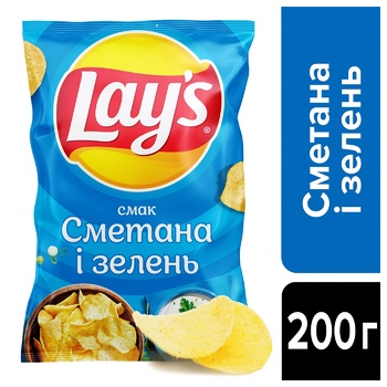 Чипси Lay's картопляні зі смаком сметани та зелені 200г - купити, ціни на NOVUS - фото 2