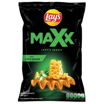 Чипсы Lay's Maxx картофельные со вкусом сыра и лука волнистые 120г - купить, цены на ULTRAMARKET - фото 1