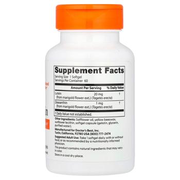 Lutein Doctor's best 60pcs Usa - buy, prices for Biotus - photo 2