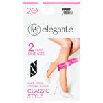Напівпанчохи жіночі Elegante Classic Style 20 Den р.23-25 2 пари Nero