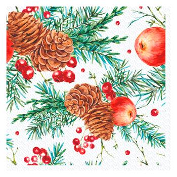 Silken Christmas Cones 2-Ply Table Napkins 33x33cm 12pcs - buy, prices for ULTRAMARKET - photo 2