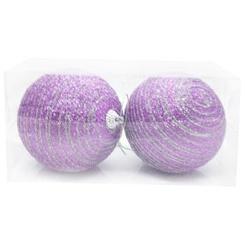 Plastic Purple Christmas Balls 10cm 2pcs - buy, prices for COSMOS - photo 2