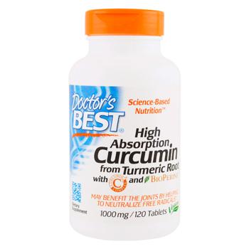 Куркумін С3 комплекс, Curcumin C3, Doctor's Best, 1000 мг, 120 таблеток